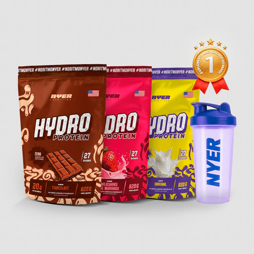 Combo 03 Hydro Protein 820g + Coqueteleira