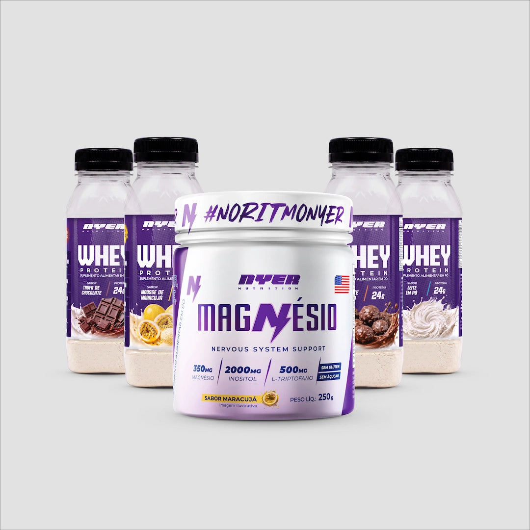 Combo Equilíbrio - 4 Monodose Whey Gourmet + 1 magnésio