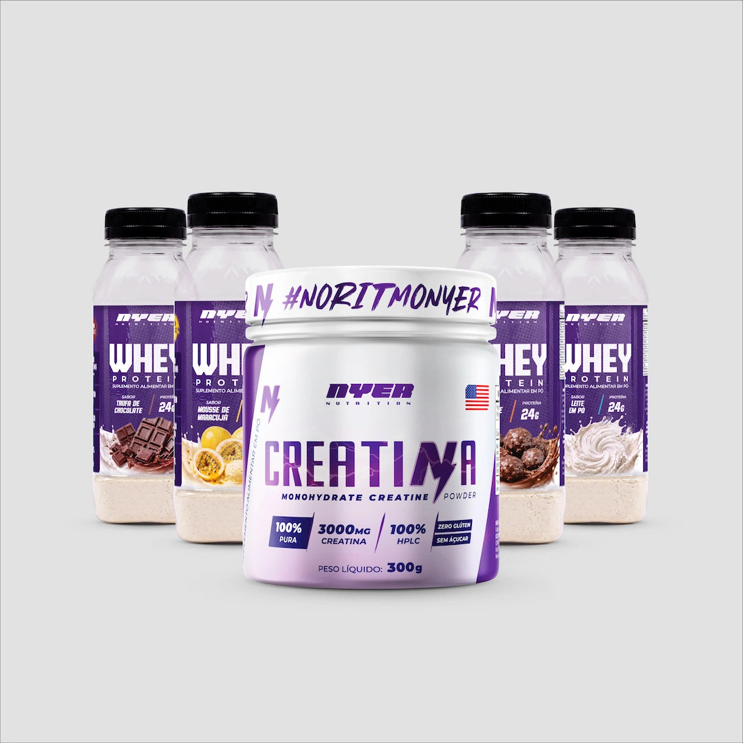 Combo Evolução - 4 monodose Whey Gourmet + 1 creatina