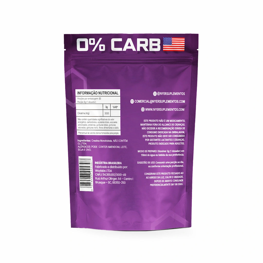 Creatina Monohidratada 150g – Pacote 100% Pura NYER