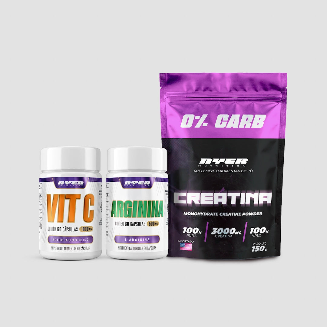 Combo Circulação: Arginina - Vitamina C - Creatina 150g