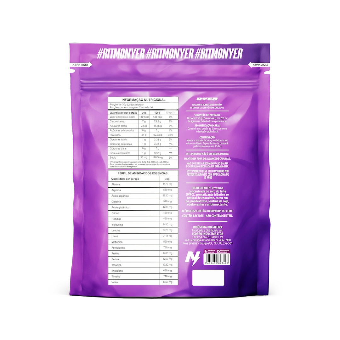 Whey Protein 100% 420G NYER NUTRITION - LANÇAMENTO