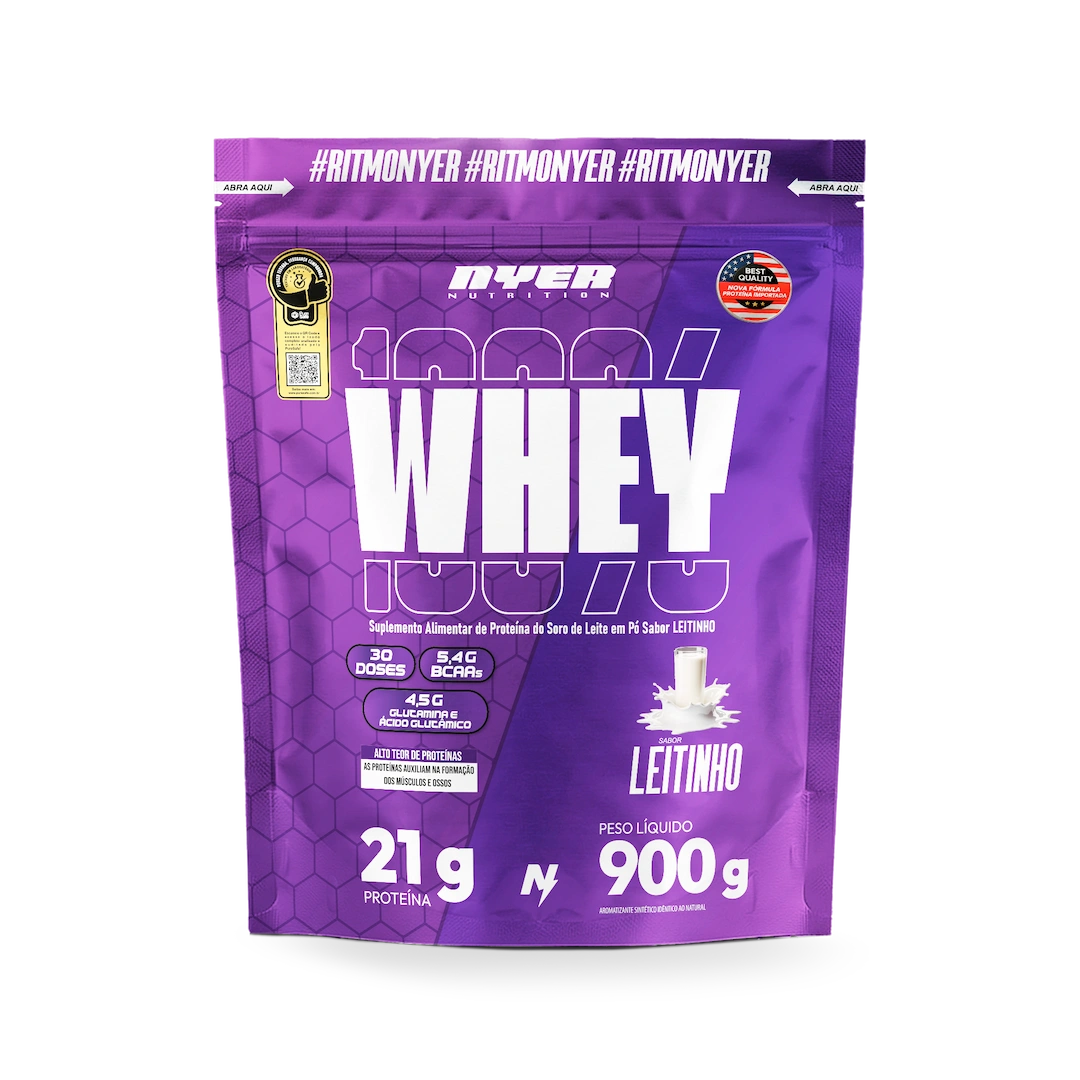 Whey Protein 100% 900G NYER NUTRITION - LANÇAMENTO