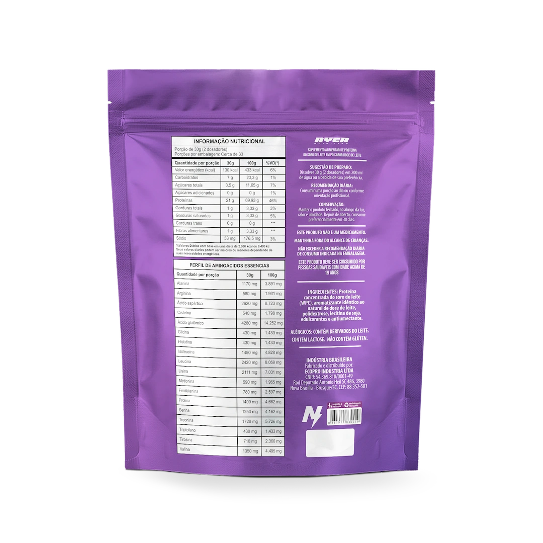 Whey Protein 100% 1KG NYER NUTRITION - LANÇAMENTO