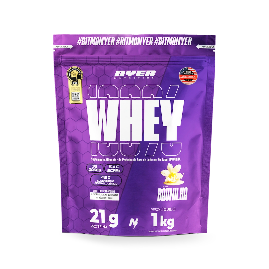 Whey Protein 100% 1KG NYER NUTRITION - LANÇAMENTO