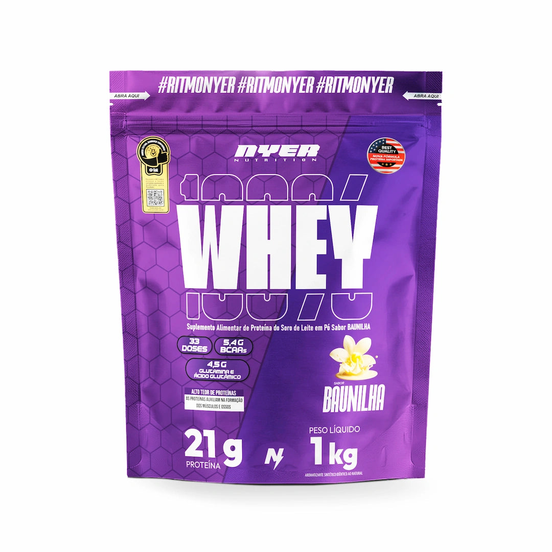 Whey Protein 100% 1KG NYER NUTRITION - LANÇAMENTO
