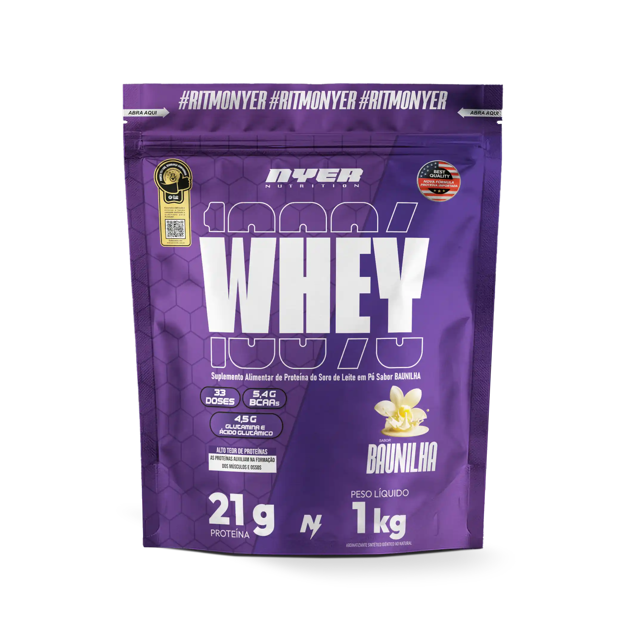 Whey Protein 100% 1KG NYER NUTRITION - LANÇAMENTO