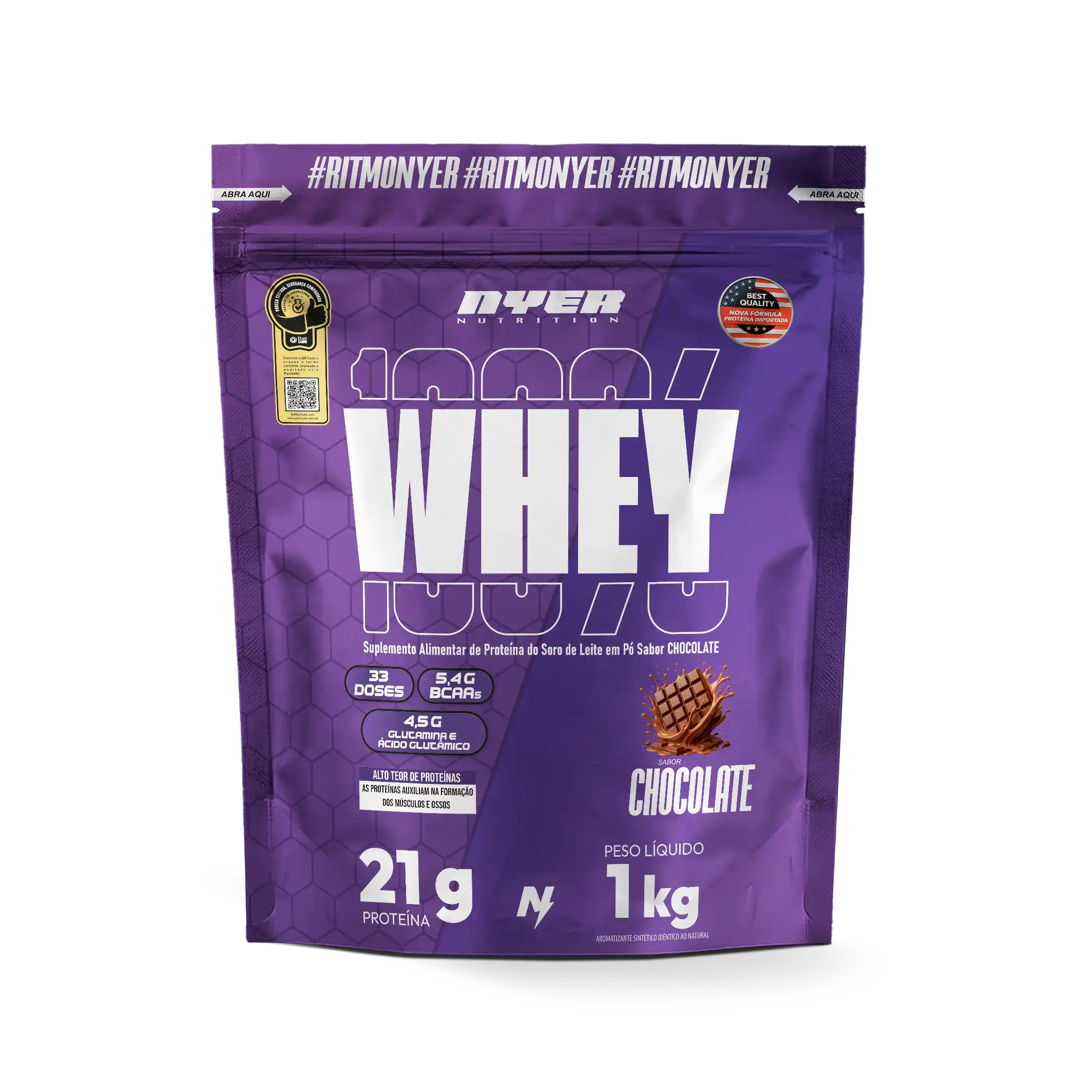 Whey Protein 100% 1KG NYER NUTRITION - LANÇAMENTO