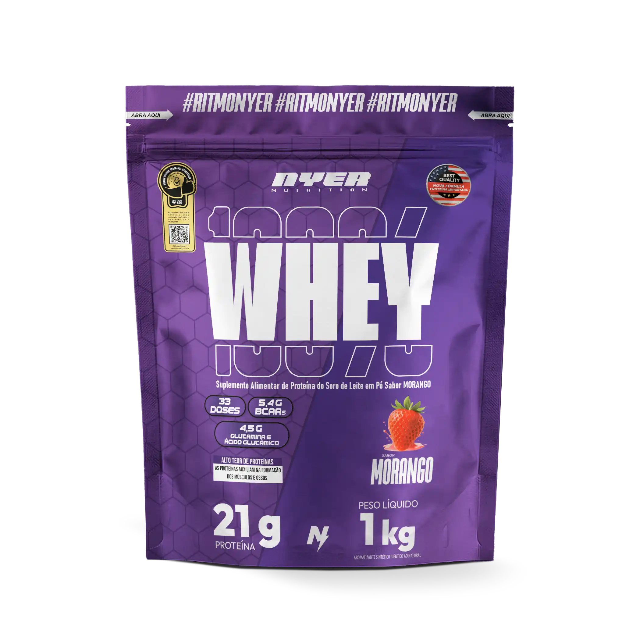 Whey Protein 100% 1KG NYER NUTRITION - LANÇAMENTO