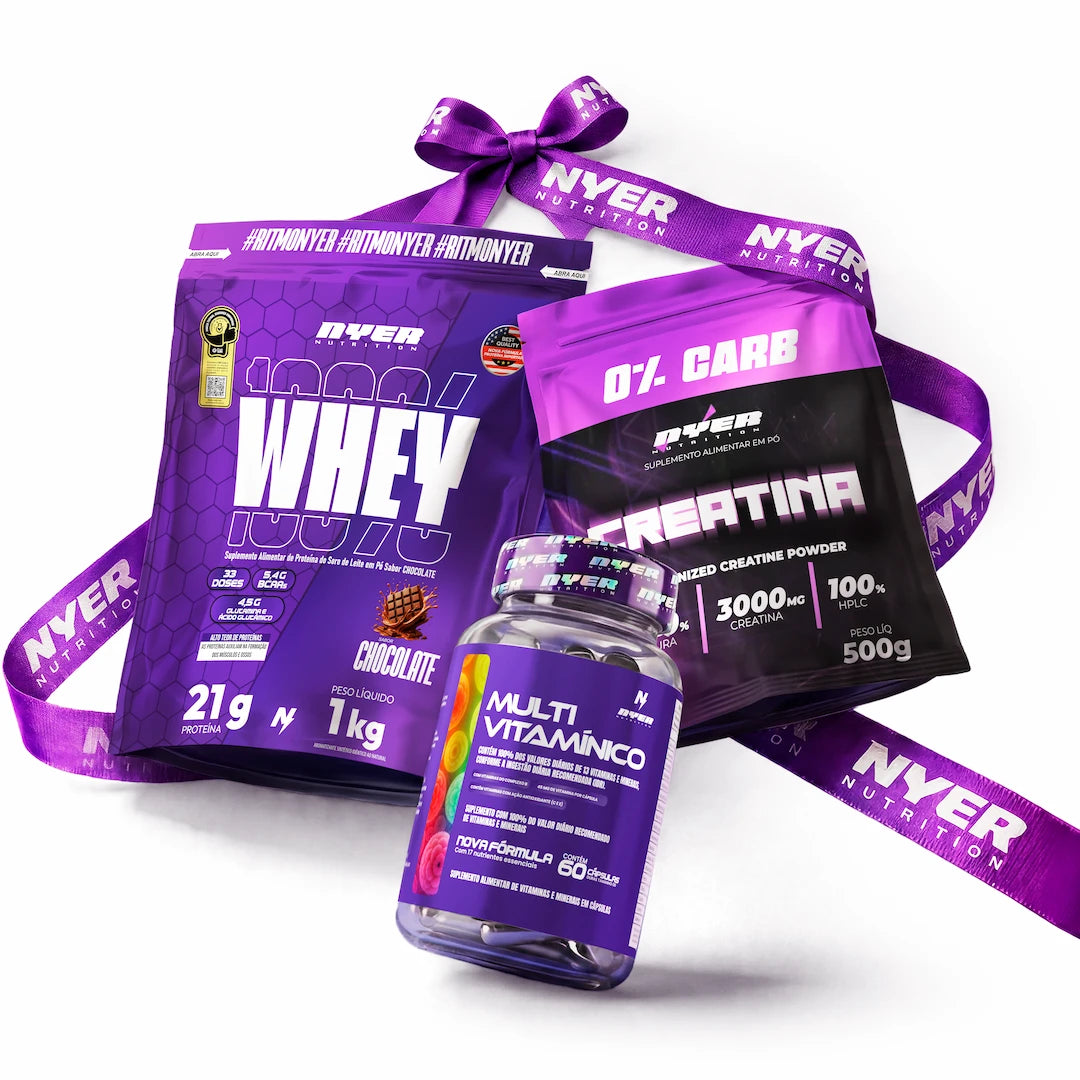 Combo Nyer Dia das Mães - WHEY 1 Kg + Creatina 500 g + Multivitamínico 60 CAPS