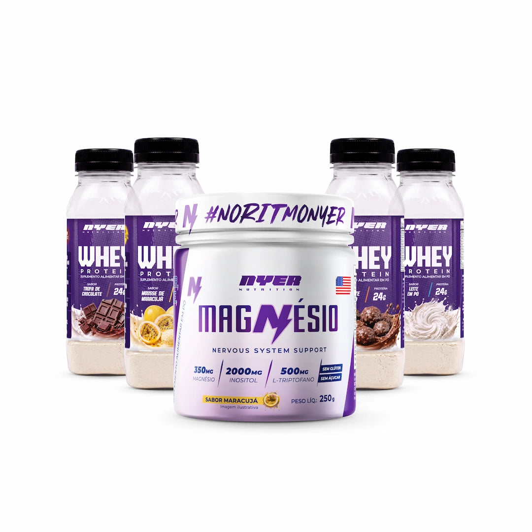 Combo Equilíbrio - 4 Monodose Whey Gourmet + 1 magnésio