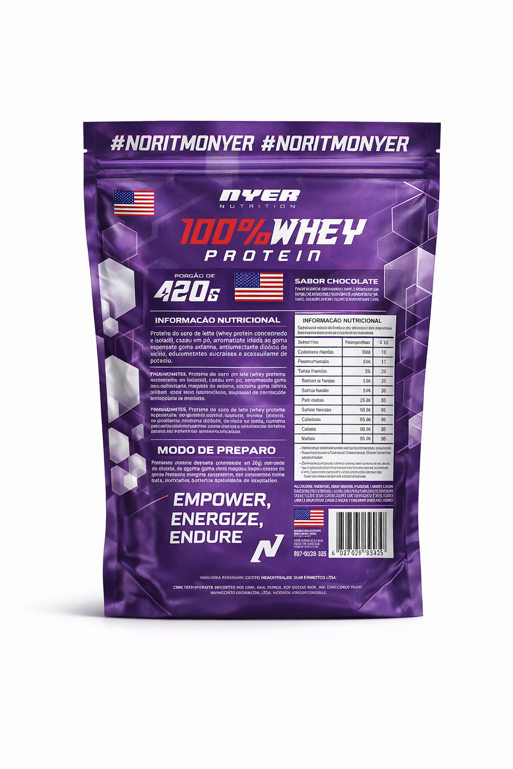 Whey Protein 100% 420G NYER NUTRITION - LANÇAMENTO