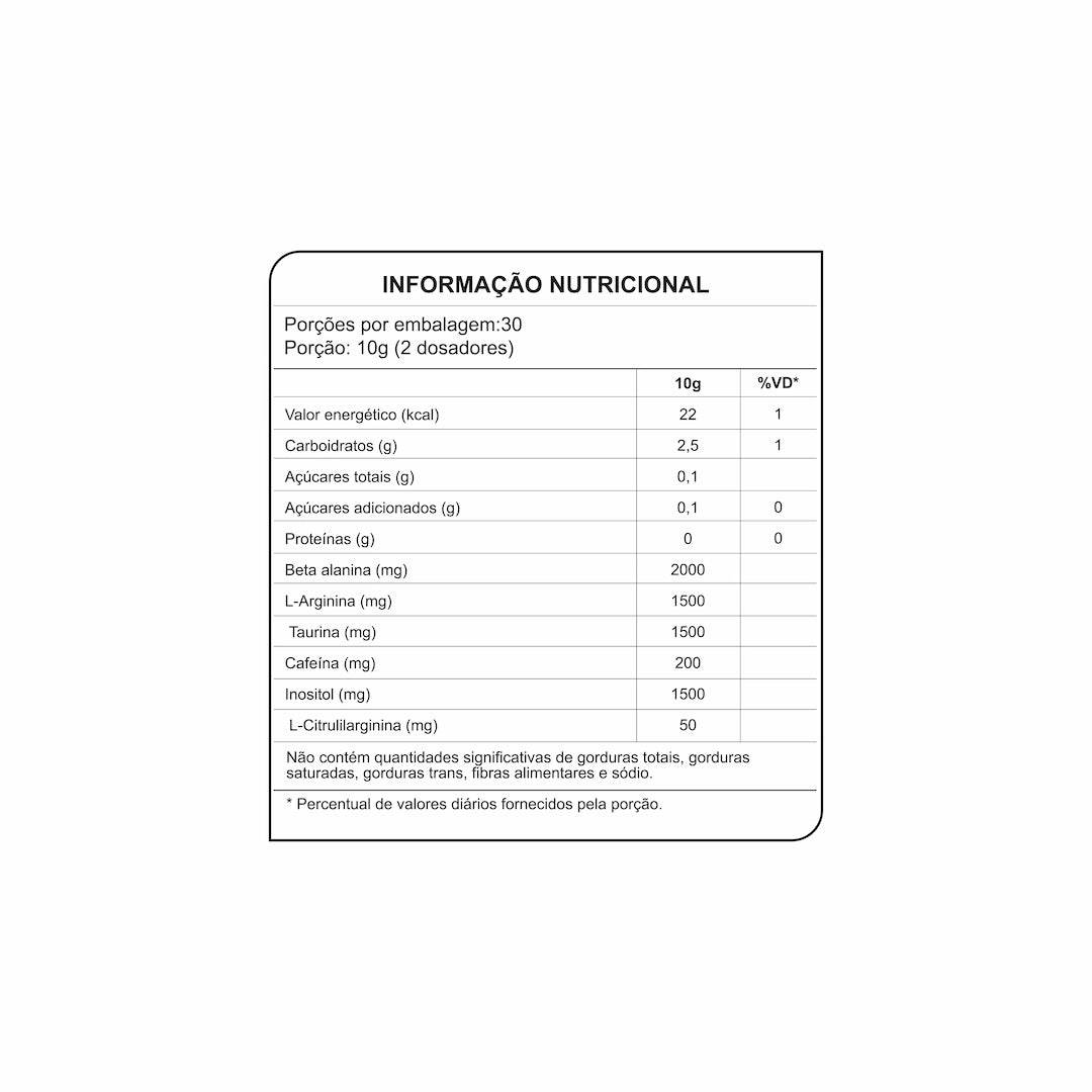 Pré-Treino Purebust 300g NYER Nutrition