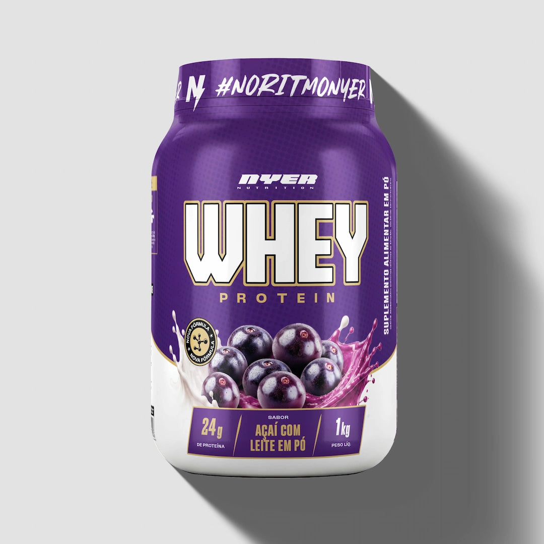 Whey Protein Gourmet 1 Kg - sabor açai com leite em pó