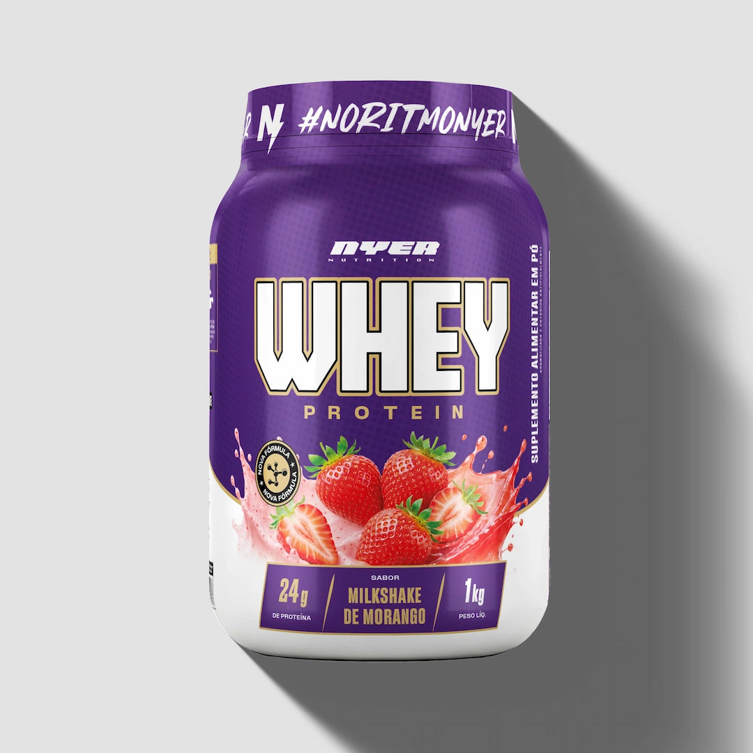 Whey Protein Gourmet 1 Kg - sabor milkshake de morango