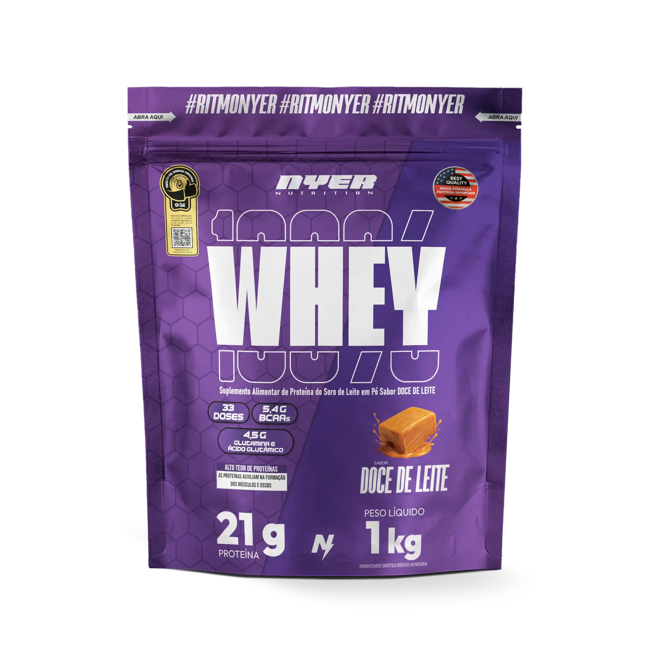 Whey Protein 100% 1KG NYER NUTRITION - LANÇAMENTO