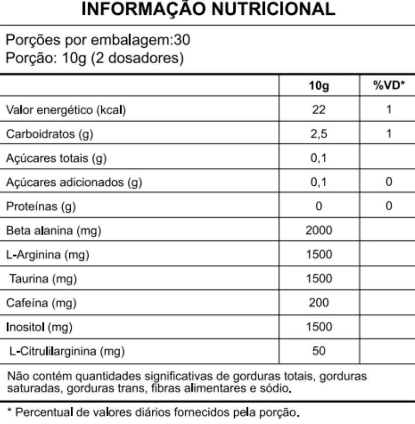 Pré Treino Dark Pump 300g - NYER NUTRITION